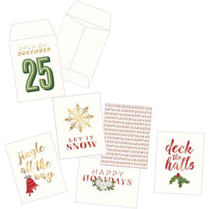 Scrapbooking  Yuletide Foiled Mini Envelopes 6/Pkg Gold & Red Paper Collections 12x12