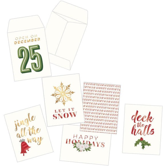 Scrapbooking  Yuletide Foiled Mini Envelopes 6/Pkg Gold & Red Paper Collections 12x12
