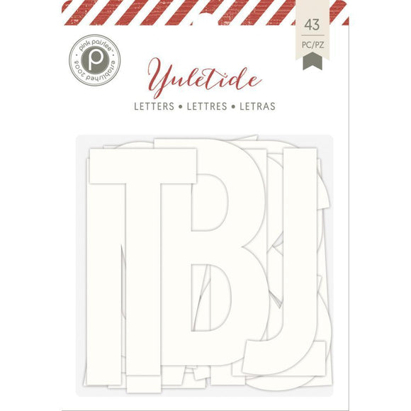 Scrapbooking  Yuletide Jumbo Cardstock Alphabet 43/Pkg White Shimmer Paper Collections 12x12