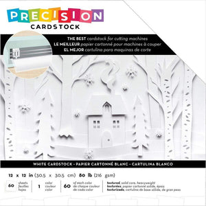 Scrapbooking  American Crafts Precision Cardstock Pack 80lb 12"X12" 60/Pkg White/Textured Paper Collections 12x12