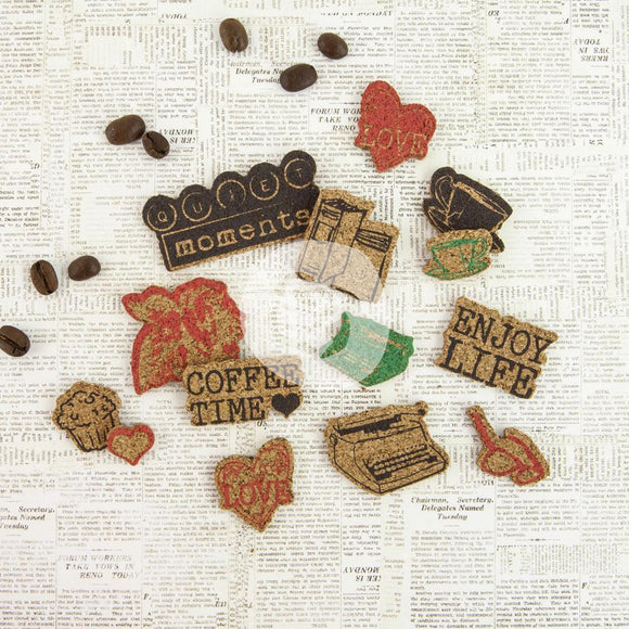 Scrapbooking  Coffee Break Cork Stickers Prima Marketing