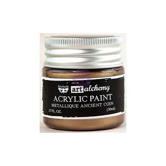 Scrapbooking  Finnabair Art Alchemy Acrylic Paint 1.7 Fluid Ounces - Metallique Ancient Coin Prima Marketing