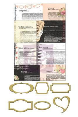 Scrapbooking  Lyric Newsprint Mini Frames Prima Marketing