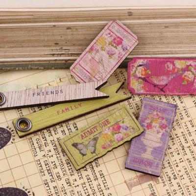 Scrapbooking  Meadow Lark Wood Tickets Prima Marketing