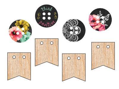 Scrapbooking  The Optimist Wood Buttons Prima Marketing