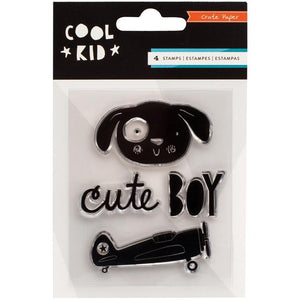 Scrapbooking  Cool Kid Mini Stamp Set 4pc Paper Collections 12x12