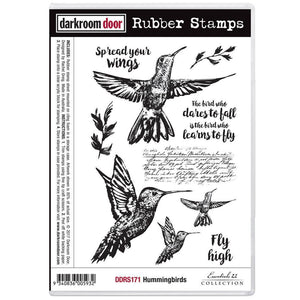 Scrapbooking  Darkroom Door Cling Stamps 7"X5" - Hummingbirds Paper Collections 12x12