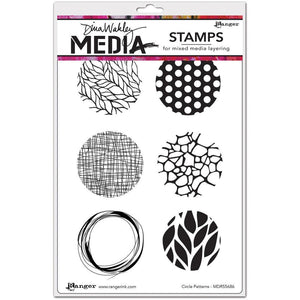 Scrapbooking  Dina Wakley Media Cling Stamps 6"X9" Circle Patterns Paper Collections 12x12