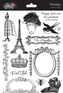 Scrapbooking  Glitz Designs French Kiss STAMPS Stamps