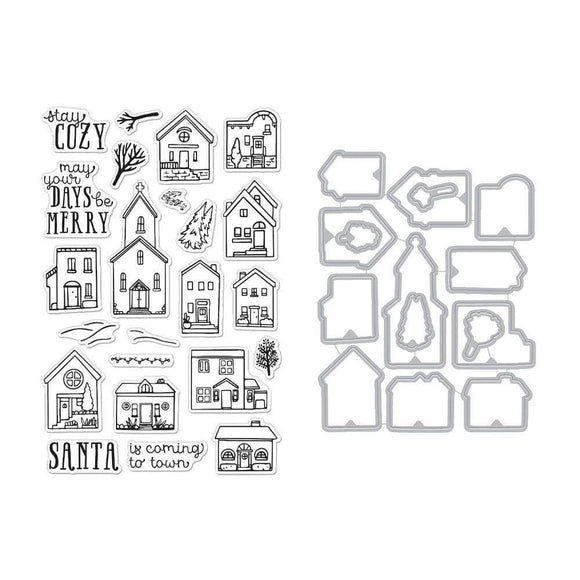 Scrapbooking  Hero Arts Clear Stamp & Die Combo Cozy Town Set Paper Collections 12x12
