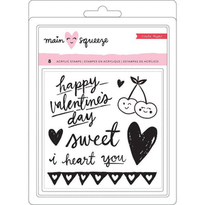 Scrapbooking  Main Squeeze Small Clear Stamps 4.8"X6.7" 8/Pkg Hearts & Words Paper Collections 12x12