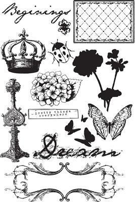 Scrapbooking  Zephyr Cling Mounted Stamp Set Stamps