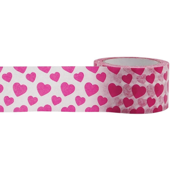 Scrapbooking  Little B Decorative Tape 25mmX10m Pink Hearts WASHI Tape