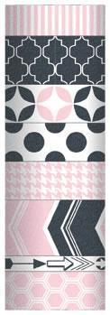 Scrapbooking  MME Decorative Tape Pink and Charcoal WASHI Tape