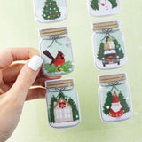 Scrapbooking  Vicki Boutin Evergreen & Holly Shaker Stickers 6/Pkg Mason Jar Embellishments