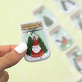 Scrapbooking  Vicki Boutin Evergreen & Holly Shaker Stickers 6/Pkg Mason Jar Embellishments