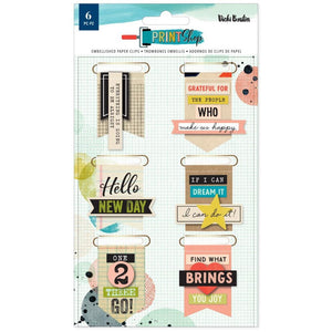 Scrapbooking  Vicki Boutin Print Shop Layered Paper Clips 6/Pkg Embellishments