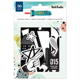 Scrapbooking  Vicki Boutin Print Shop Mixed Chipboard Shapes 30/Pkg Embellishments