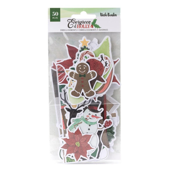 Scrapbooking  Vicki Boutin Evergreen & Holly Ephemera Cardstock Die-Cuts Icons Ephemera