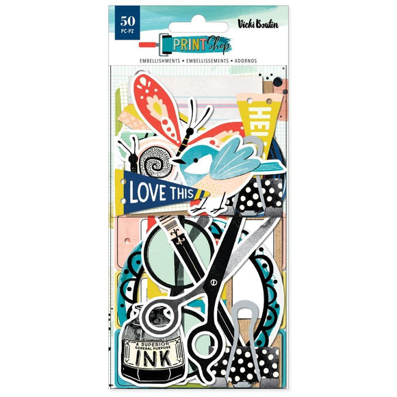 Scrapbooking  Vicki Boutin Print Shop Ephemera Cardstock Die-Cuts Journaling Ephemera