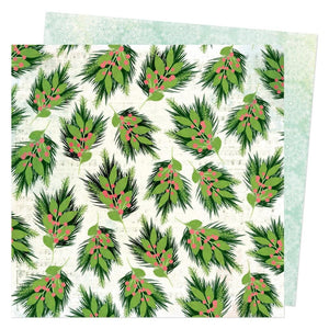 Scrapbooking  Vicki Boutin Evergreen & Holly Dble-Sided Cardstock 12"X12" - Bows of Holly Paper 12"x12"