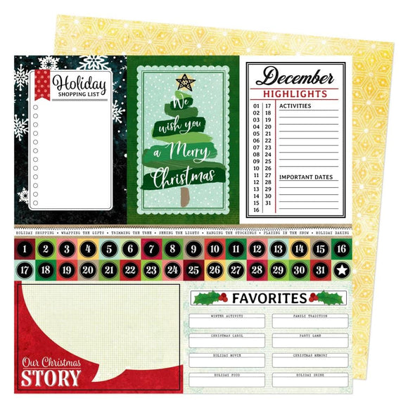 Scrapbooking  Vicki Boutin Evergreen & Holly Dble-Sided Cardstock 12