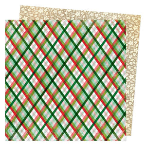 Scrapbooking  Vicki Boutin Evergreen & Holly Dble-Sided Cardstock 12"X12" - Gift of Joy Paper 12"x12"