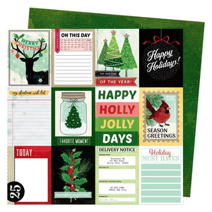 Scrapbooking  Vicki Boutin Evergreen & Holly Dble-Sided Cardstock 12"X12" - Jolly Days Paper 12"x12"