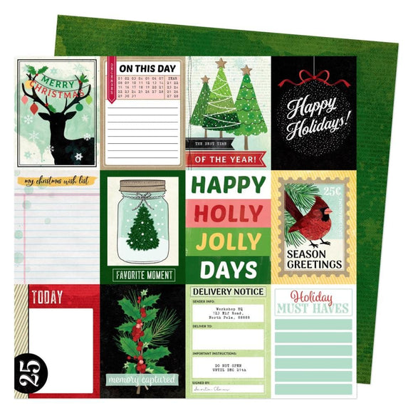 Scrapbooking  Vicki Boutin Evergreen & Holly Dble-Sided Cardstock 12