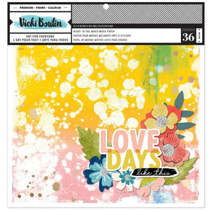 Scrapbooking  Vicki Boutin Mixed Media Backgrounds Paper 12"X12" 36/Pkg Print Shop Painted Backgrounds Paper Pad