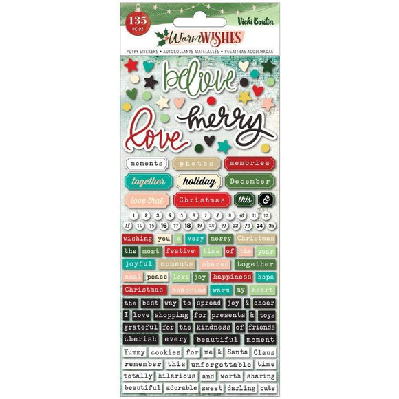 Scrapbooking  **Coming Soon**Vicki Boutin Warm Wishes Embossed Puffy Stickers 135/Pkg stickers