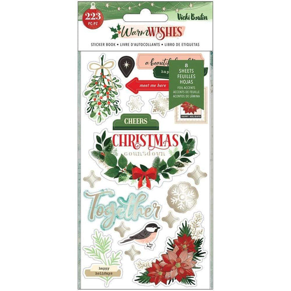 Scrapbooking  **Coming Soon**Vicki Boutin Warm Wishes Sticker Book W/Champagne Gold Foil 223/Pkg stickers