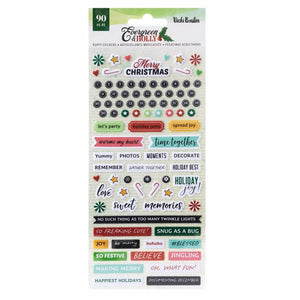 Scrapbooking  Vicki Boutin Evergreen & Holly Puffy Stickers 90/Pkg stickers