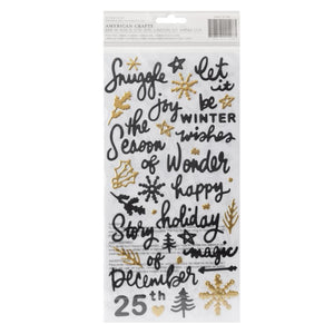 Scrapbooking  Vicki Boutin Evergreen & Holly Thickers Stickers 112/Pkg Joyful Phrase W/Gold Foil Accents stickers