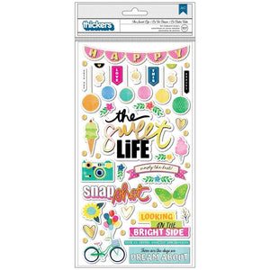 Scrapbooking  Vicki Boutin Sweet Rush Thickers Stickers 107/Pkg The Sweet Life Phrase & Icon/Chipboard stickers