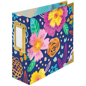 Scrapbooking  WRMK Paper Wrapped D-Ring Album 4"X4" Floral By Paige Evans with extra page protectors Albums Other Sizes