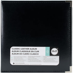 Scrapbooking  We R Classic Leather D-Ring Album 8.5"X11" Black Paper Collections 12x12