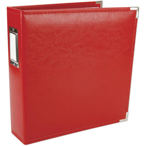 Scrapbooking  We R Memory Keepers Classic Leather D-Ring Album 8.5"X11" RED Paper Collections 12x12