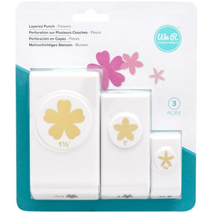 Scrapbooking  We R Memory Keepers Layering Flowers Punches 3/Pkg tool
