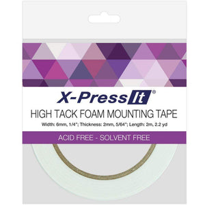 Scrapbooking  X-Press It High Tack Foam Mounting Tape 6mm .25"X2.2yd adhesive